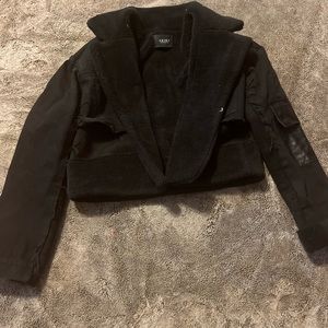 Sherpa fur and denim jacket